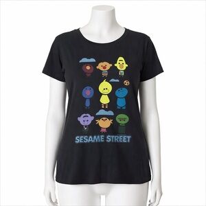 Sesame Street 2010 Black Cotton T Shirt
